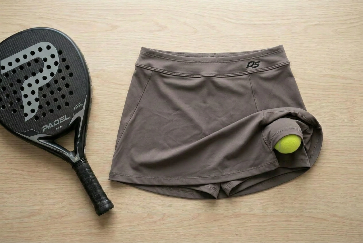 Pollera Pantalón Gris Topo