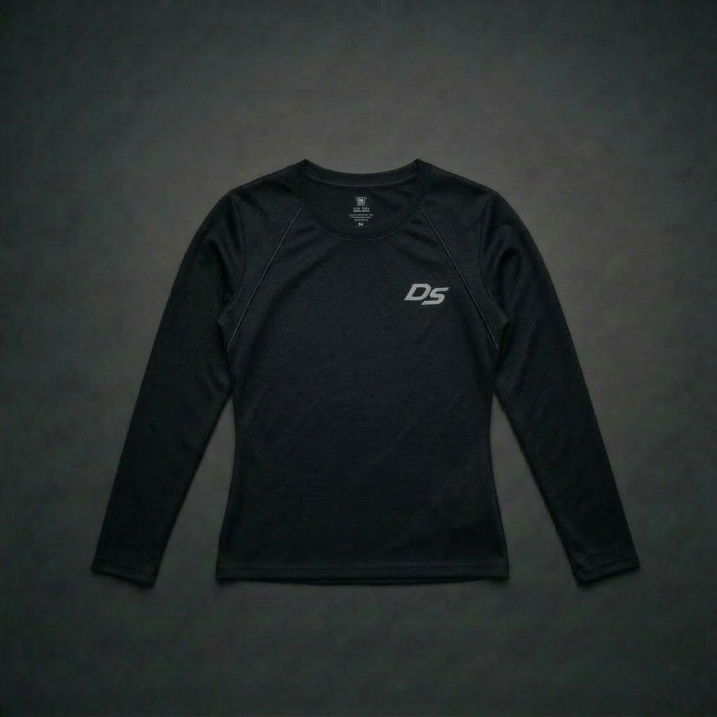 Remera Ranglán Manga Larga Negra Mujer
